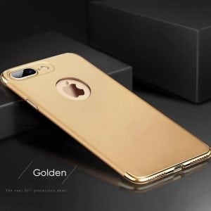 3 in 1 luxe gouden telefoonhoesje voor iPhone 7 Ultradunne TPU beschermhoes | Watchbands-shop.nl