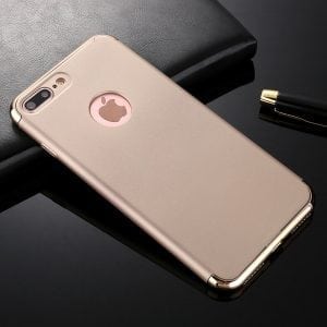 3 in 1 luxe gouden telefoonhoesje voor iPhone 7 Ultradunne TPU beschermhoes | Watchbands-shop.nl