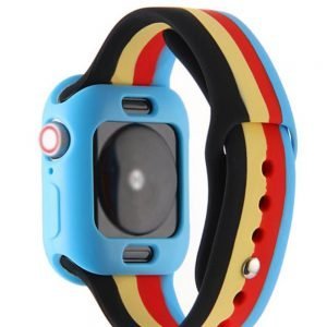 Apple watch 4 en 5 bandje 42mm - 44mm large siliconen blauw - rood - geel - zwart_002 | Watchbands-shop.nl