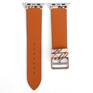 Apple Watch leren bandje Lattice met klassieke zilverkleurige gesp 38mm-40mm beige - zwart - rood_00 | Watchbands-shop.nl