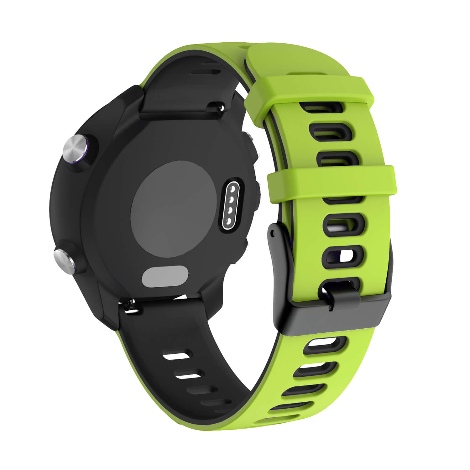 Samsung Gear S3 Sport bandje (22mm) dual - Galaxy Watch 46mm SM-R810 groen - zwart_003 | Watchbands-shop.nl